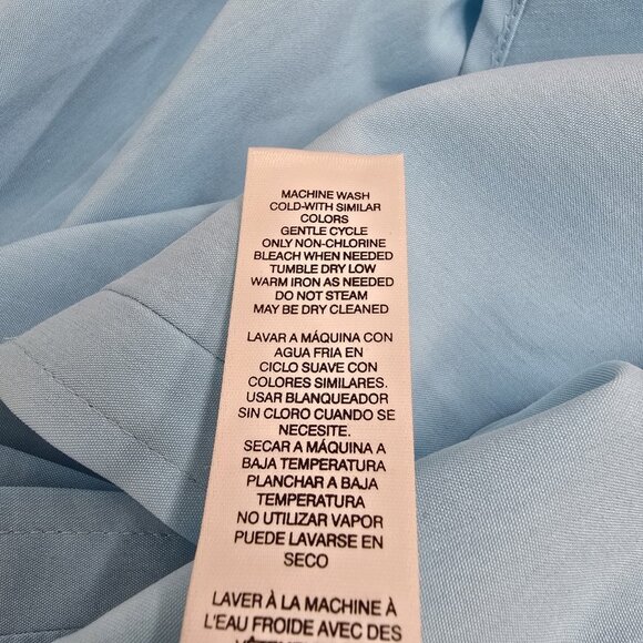 Chicos Short Sleeve Button Up Blouse Top Size 2 Large Modal Blend Turquoise Aqua - Picture 5 of 8